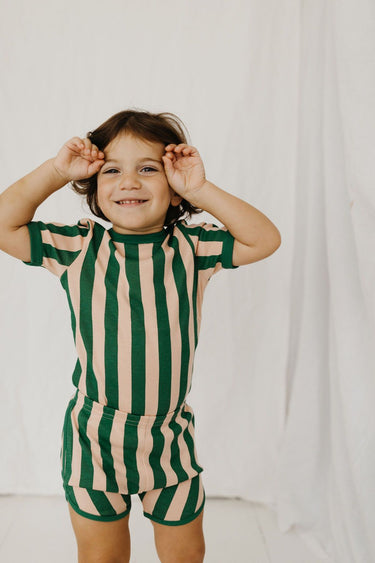 Fin & Vince Vintage Tee, Watermelon Stripe